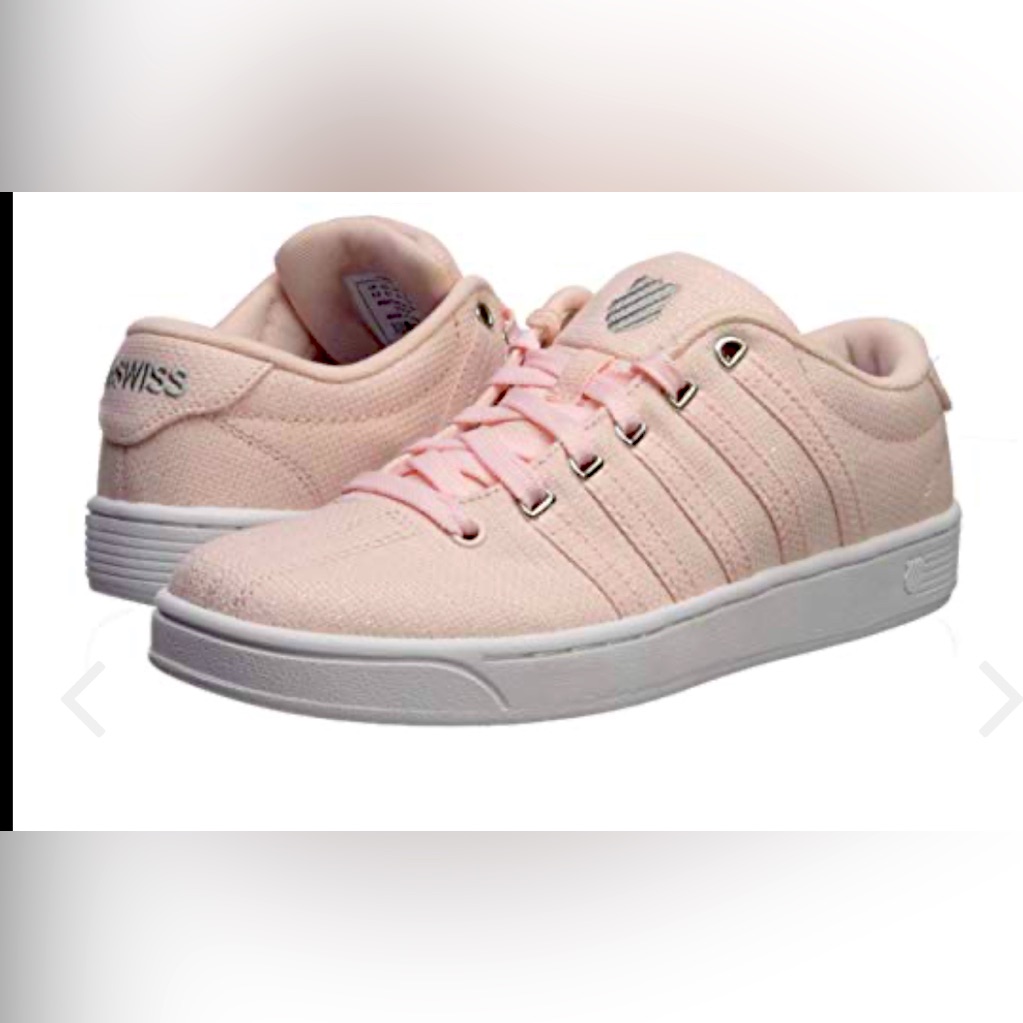 Nwot K-Swiss Women's Court Pro Ii Sneaker, Rosewater/White/Glitter 7.5 M Us